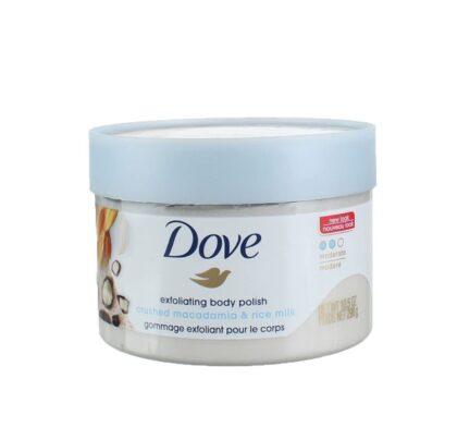 Dove Exfoliating Body Polish - Crushed Macadamia & Rice Milk - Exfoliating Body Scrub