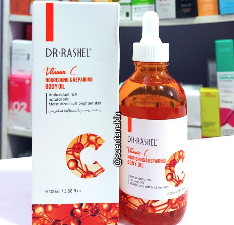 Dr. Rashel Vitamin C Nourishing & Repairing Body Oil - Brightens Skin Complexion, Gives Even and Radiant Skin Tone, Restores Dry and Damaged Skin - Image 2