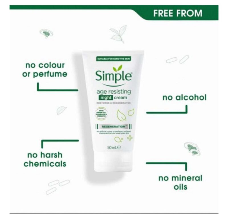 Simple Age Resisting Night Cream - Revitalizes and Restores Skin Overnight - Image 2